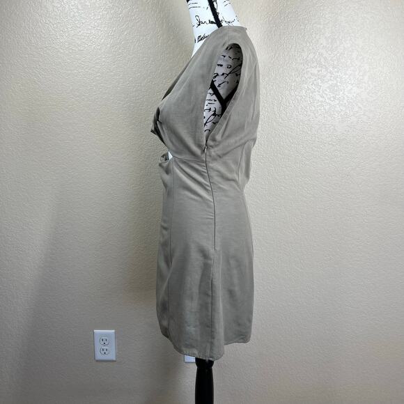 Zara army green twist front cutout mini dress size M chic baddie party bodycon - Picture 14 of 16